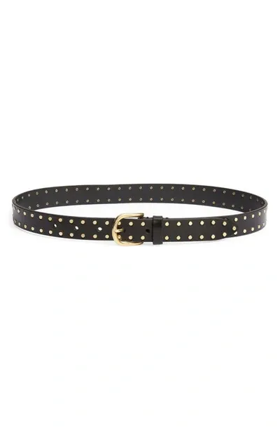 Isabel Marant Zap Stud Leather Belt In Black