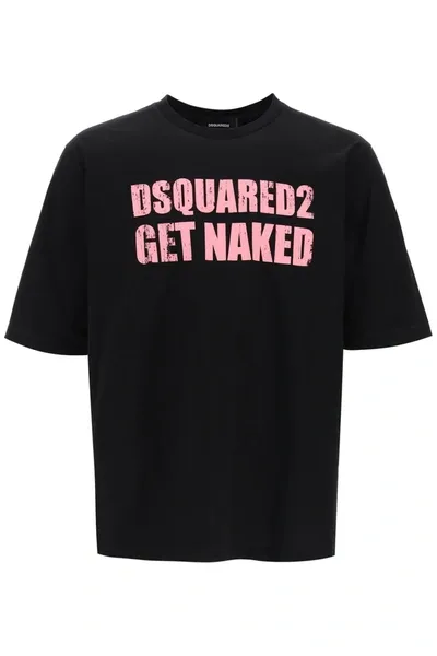 Dsquared2 Skater Fit Printed T Shirt In Black