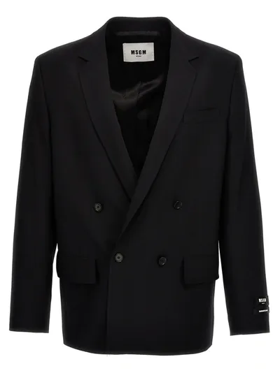 Msgm Handsome Blazer In Black