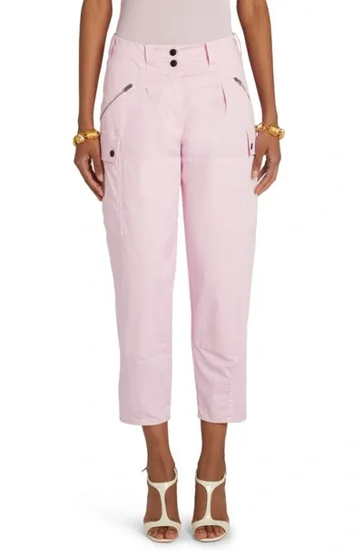 Tom Ford Cotton Stretch Twill Crop Cargo Pants In Rosa