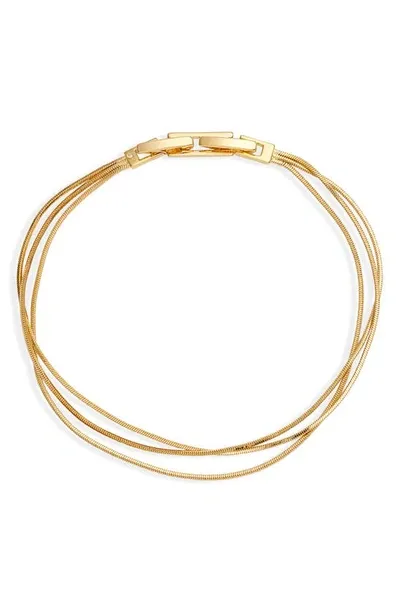 Nordstrom Demi Fine Triple Strand Chain Bracelet In 14k Gold Plated