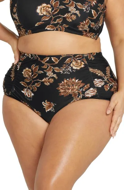 Artesands Chantique Raphael High Waist Bikini Bottoms In Black