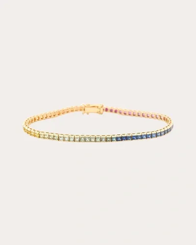 Yi Collection Women's Rainbow Sapphire Tennis Bracelet In Multi