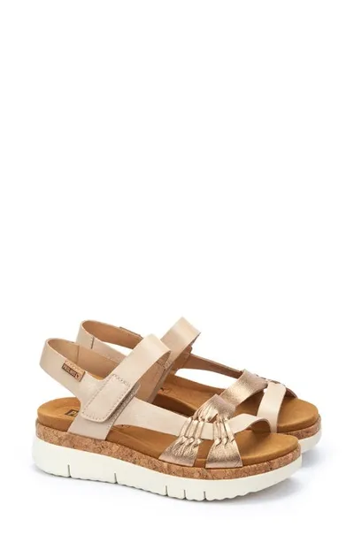 Pikolinos Palma Wedge Sandal In Champagne