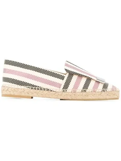 Sergio Rossi Striped Espadrilles In White ,multicolour