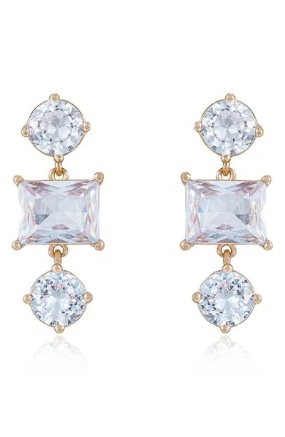 Ettika Cubic Zirconia Drop Earrings In Gold