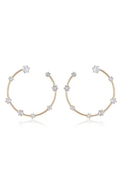 Ettika Large Cubic Zirconia Hoop Earrings In Gold