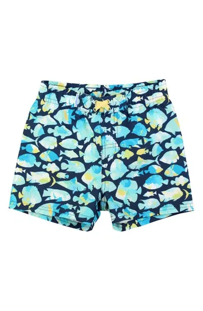 Ruggedbutts Kids' Fish Print Swim Trunks In Fish Friends