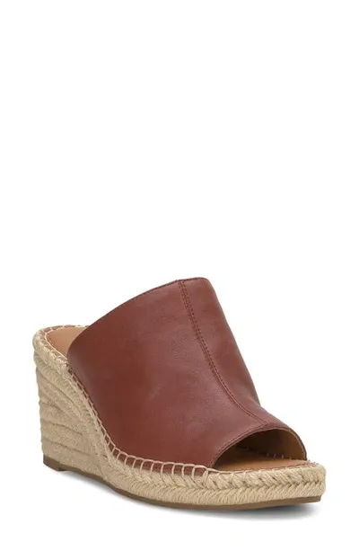 Lucky Brand Cabriah Espadrille Platform Wedge Slide Sandal In Henna