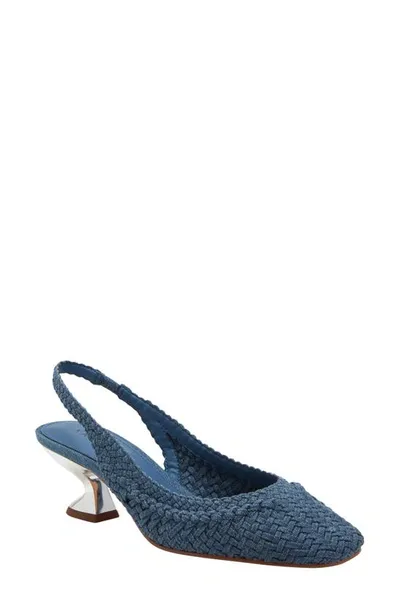 Katy Perry The Laterr Woven Slingback Pump In Calm Blue Denim