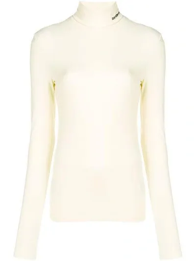 Calvin Klein 205w39nyc Turtle-neck Fitted Top In Yellow