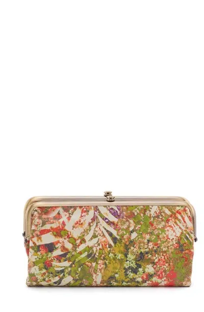 Hobo Lauren Leather Double Frame Clutch In Tropic Print