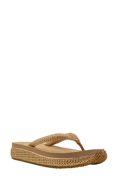 Volatile Palau Platform Flip Flop In Gold