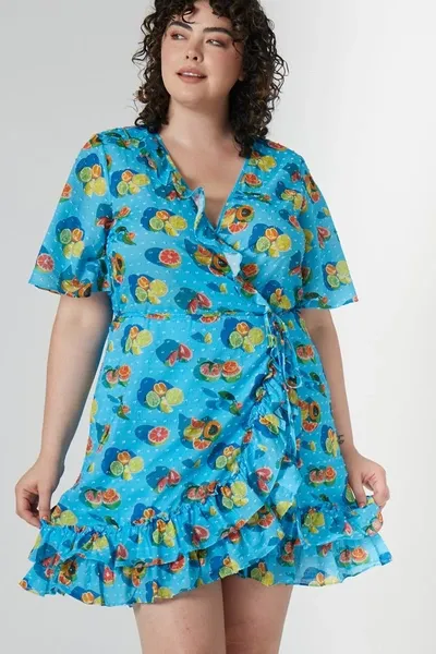 Rachel Antonoff Abby Ruffle Wrap Dress In Xxl