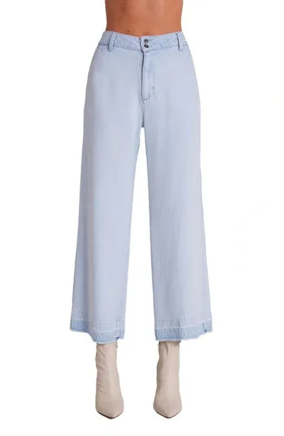 Bella Dahl Saige Wide Leg Crop Jeans In Light Streaky Wash