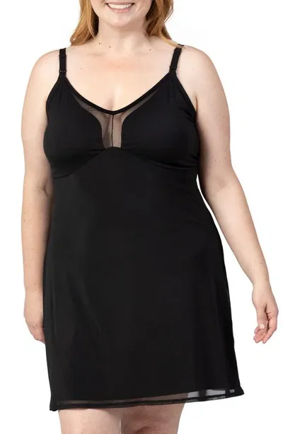 Kindred Bravely Aurora Maternity/nursing Nightgown In Black