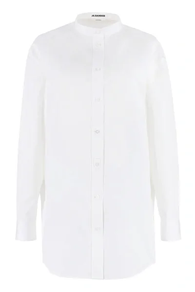 Jil Sander Cotton Poplin Shirt In White