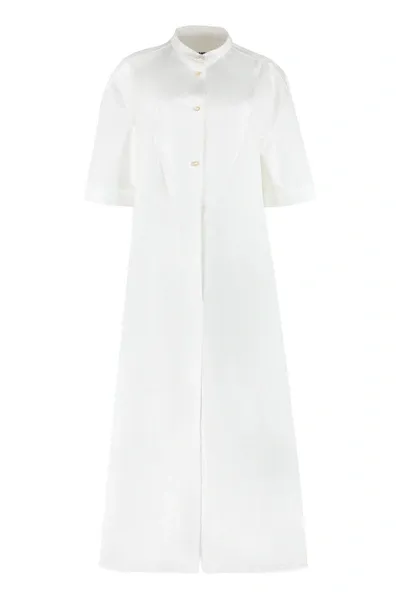 Jil Sander Cotton Shirtdress In White