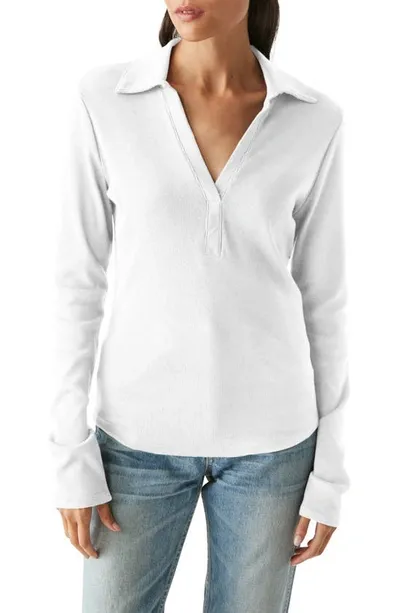 Michael Stars Bleu Long Sleeve Top In White