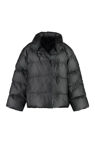 Balenciaga Wrap Oversize Puffer Jacket In Black