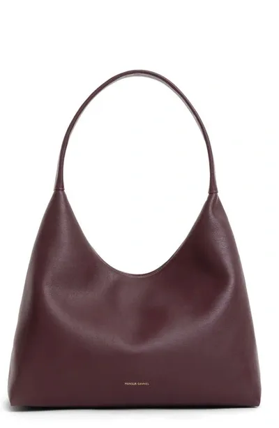 Mansur Gavriel Candy Pebbled Leather Shoulder Bag In Pomegranate