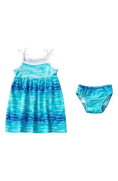 Coco Moon Babies'  Nalu Dress & Bloomers In Blue