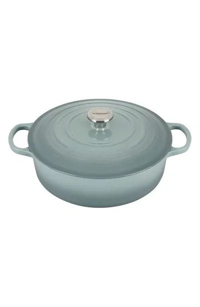 Le Creuset Signature 6 3/4-quart Round Wide French/dutch Oven In Sea Salt