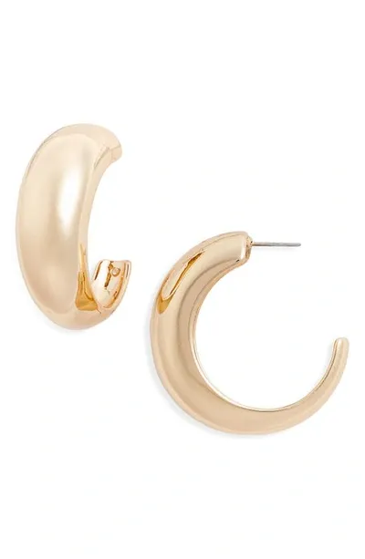 Open Edit Tapered Hoop Earrings In Gold