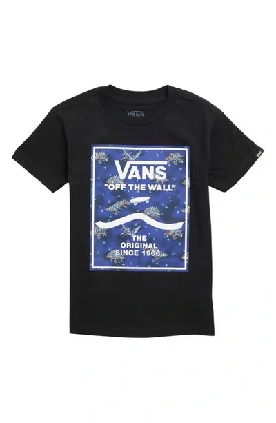 Vans Kids' Logo Cotton Graphic T-shirt In Black-grey