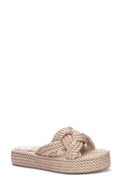 Dirty Laundry Knotty Rope Platform Sandal In Beige