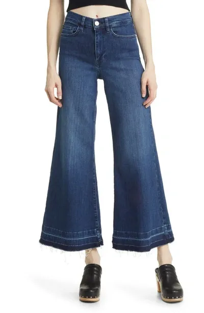 Frame Le Palazzo Release Hem Crop Wide Leg Jeans In Thunderstorm