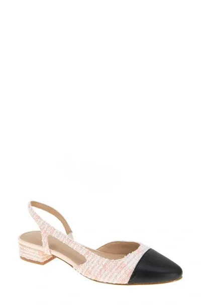 Bcbgeneration Tillie Slingback Cap Toe Pump In Pink-black Boucle