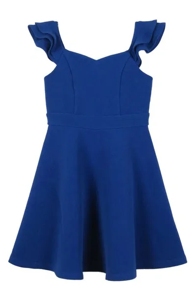 Zunie Kids' Ruffle Skater Party Dress In Royal