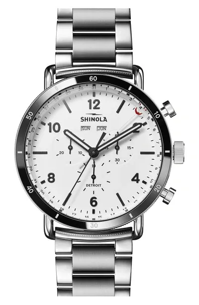 Shinola Men's Canfield Sport Bracelet Watch, 45mm In White