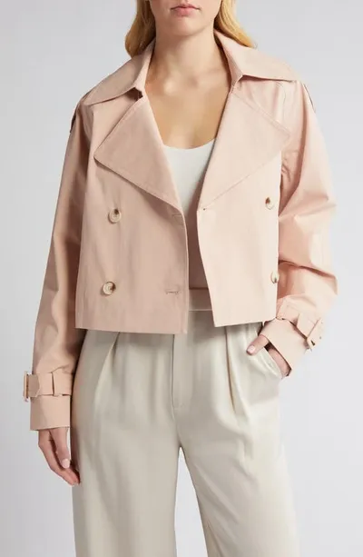 Rue Sophie Enola Crop Trench Coat In Blush