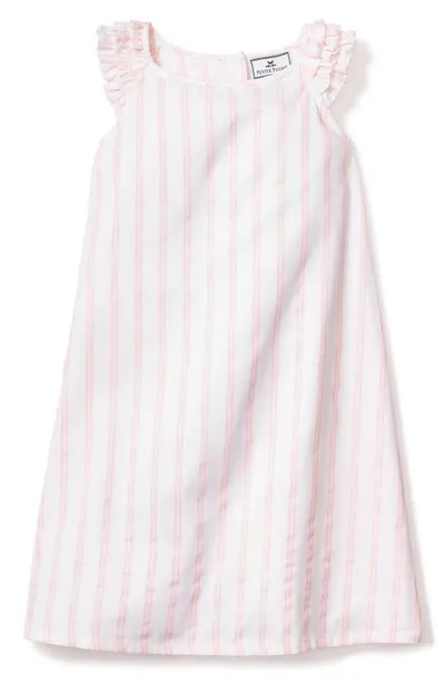 Petite Plume Kids' Amelie Stripe Nightgown In White