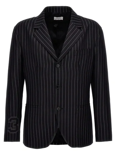 Off-white 23 Pinstripes Blazer In Blue