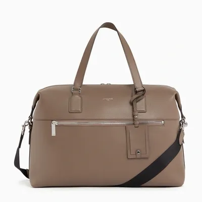 Le Tanneur Emile 24h Travel Bag In Grained Leather In Brown