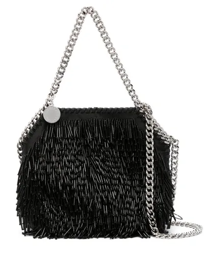 Stella Mccartney Small Falabella Beaded Tote Bag In Black