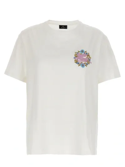 Etro Logo Embroidery T-shirt In White