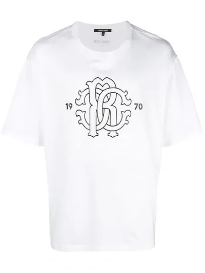 Roberto Cavalli Logo Print T-shirt In White