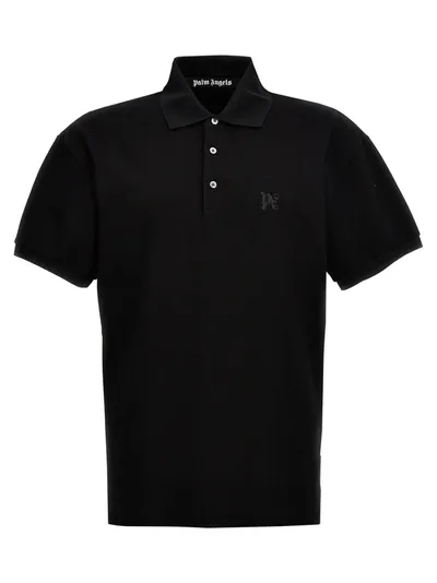 Palm Angels Monogram Polo In Black