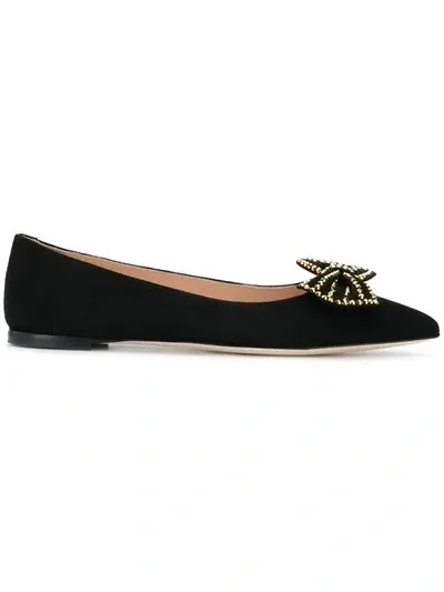 Giuseppe Zanotti Nancie Bow Flats In Black