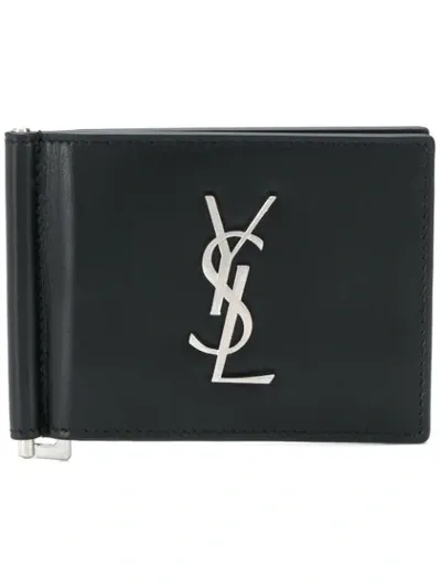 Saint Laurent Monogram Logo Wallet In Black