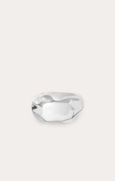 Little Liffner Ice Cube Pinky Ring Silver In Metallic