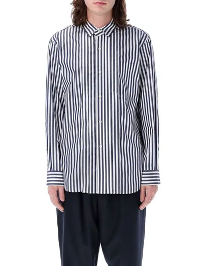 Sacai Popeline Cotton Shirt In Blue