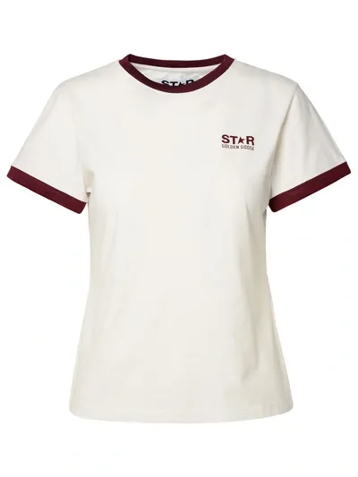 Golden Goose T-shirt Dett.burgundy In Neutrals