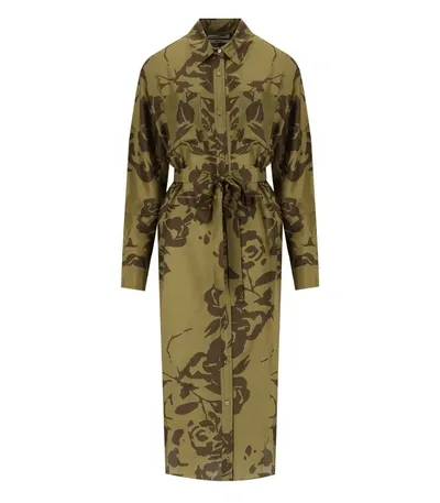 Essentiel Antwerp Foxglove Green Shirt Dress