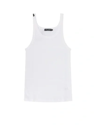 Dolce & Gabbana Ribbed Tank Top In White