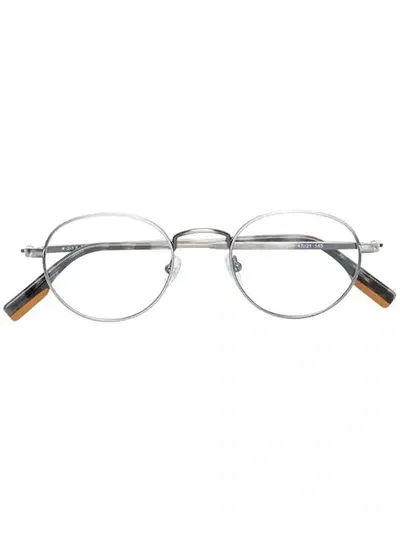 Ermenegildo Zegna Round-frame Glasses In Metallic